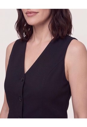 Chaleco Punto Modern Para Mujer Negro Ostu