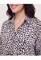 Blusa Fluid Manga 3/4  Para Mujer Negro Ostu de Ostu