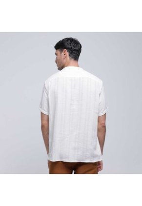 Camisa Para Hombre Manga Corta Sin Bolsillo Color Crema Marca Ostu #60010724