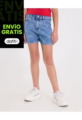 Short  Infantil Niña Mom Color Azul Marca Ostu #90190053 Ostu