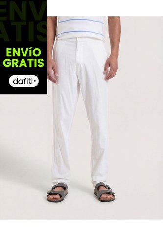 Pantalón  Para Hombre Moda Color Crema Marca Ostu #60070502 Ostu