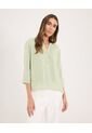 Blusa Para Mujer Manga 3/4 Color Verde Pastel Marca Ostu #40121119 de Ostu