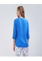 Blusa Para Mujer Manga 3/4 Color Azul  Marca Ostu #40120982 de Ostu