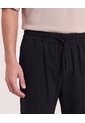 Bermuda Resort Con Cordón De Ajuste  Para Hombre Negro Ostu de Ostu