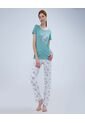 Pijama Para Mujer M/C P/L Color Crema Marca Ostu #40040405 de Ostu