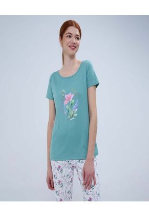 Pijama Para Mujer M/C P/L Color Crema Marca Ostu #40040405