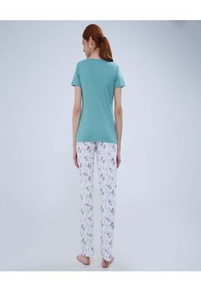 Pijama Para Mujer M/C P/L Color Crema Marca Ostu #40040405