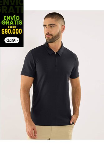 Polo Para Hombre Cuello Maquina Sin Bolsillo Color Azul Marca Ostu #60110847 Ostu