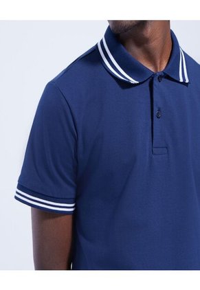 Polo Para Hombre Cuello Tejido Sin Bolsillo Color Azul  Marca Ostu #60110533