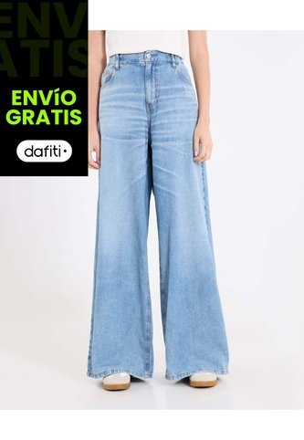 Jean  Para Mujer Wide-Leg Color Azul Marca Ostu #40160636 Ostu