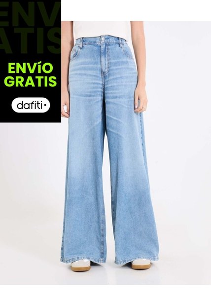 Jean  Para Mujer Wide-Leg Color Azul Marca Ostu #40160636