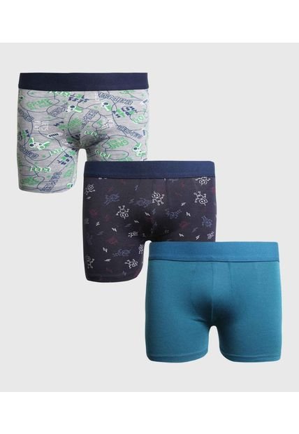 Pantaloncillo Infantil Niño Boxer Filete Medio Color Azul Marca Ostu #80000091
