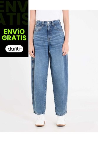 Jean  Para Mujer Balloon Color Azul Marca Ostu #40160628 Ostu