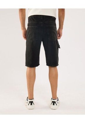 Bermuda Para Hombre Regular Largo Color Negro Marca Ostu #60100483