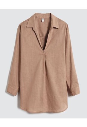 Camisa Para Mujer Manga 3/4 Color Café Marca Ostu #40010175