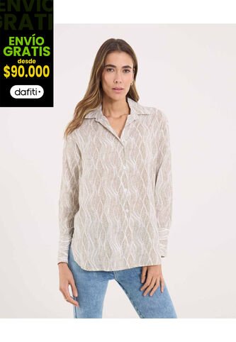 Camisa Para Mujer Manga Larga Color Verde Marca Ostu #40010330 Ostu