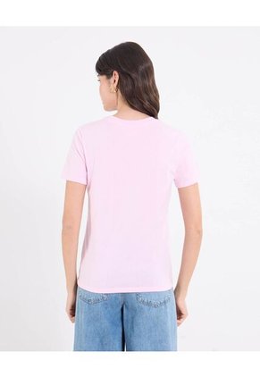 Camiseta  Para Mujer Manga Corta Cuello Redondo Color Rosado Marca Ostu #40092742