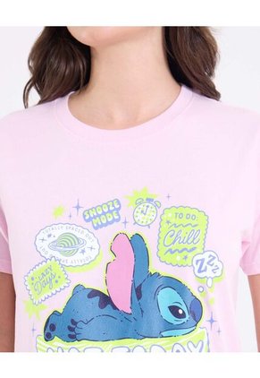 Camiseta  Para Mujer Manga Corta Cuello Redondo Color Rosado Marca Ostu #40092742