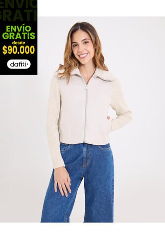 Chaqueta Para Mujer Abrigo Color Crema Marca Ostu #40080247 Ostu