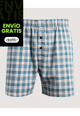 Boxer  Para Hombre Bragueta Amplio Color Azul Marca Ostu #60000512 Ostu