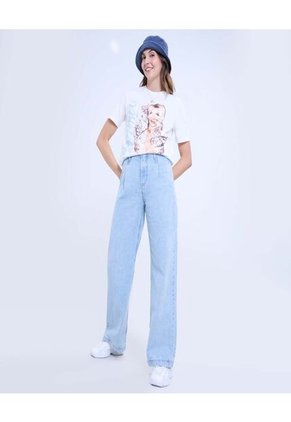 Camiseta Para Mujer Manga Corta Cuello Redondo Color Crema Marca Ostu #40092355