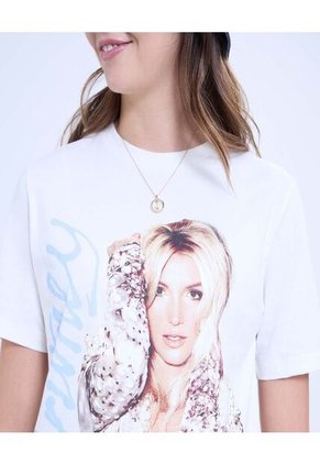 Camiseta Para Mujer Manga Corta Cuello Redondo Color Crema Marca Ostu #40092355