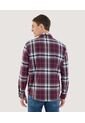 Camisa Para Hombre Manga Larga Sin Bolsillo Cuello Casual M Color Vino Marca Ostu #60010814 de Ostu