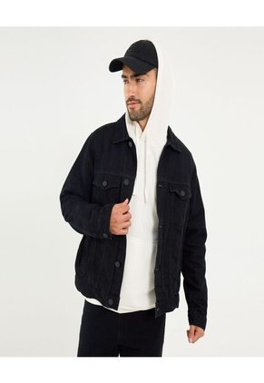 Chaqueta Para Hombre Trucker Color Negro Marca Ostu #60080171