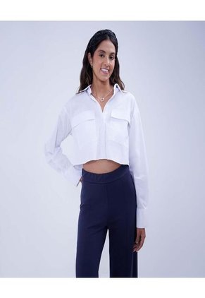 Camisa Para Mujer Manga Larga Color Blanco Marca Ostu #40010249