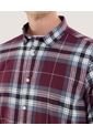 Camisa Para Hombre Manga Larga Sin Bolsillo Cuello Casual M Color Vino Marca Ostu #60010814 de Ostu