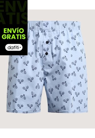 Boxer  Para Hombre Bragueta Amplio Color Azul Marca Ostu #60000511 Ostu