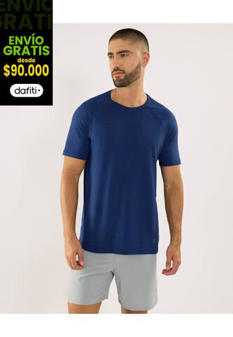 Camiseta Para Hombre Manga Corta Cuello Redondo Color Azul Marca Ostu #60091625 Ostu
