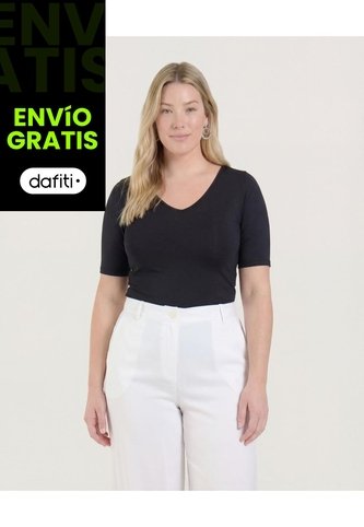 Body  Para Mujer Manga 3/4 Color Negro Marca Ostu #40200216 Ostu