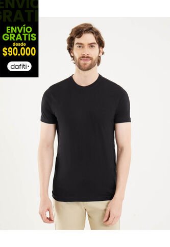 Camiseta Para Hombre Manga Corta Cuello Redondo Color Negro Marca Ostu #60091684 Ostu