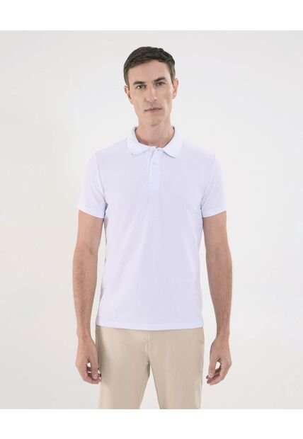 Polo Para Hombre Cuello Tejido Sin Bolsillo Color Blanco Marca Ostu #60110740