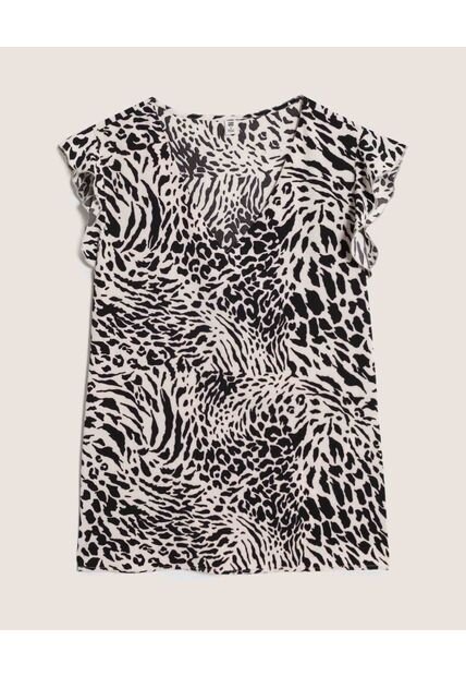 Blusa  Para Mujer Manga Corta Color Negro Marca Ostu #40121281