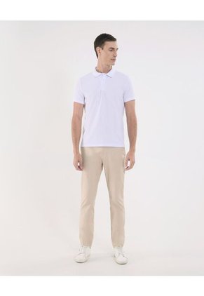 Polo Para Hombre Cuello Tejido Sin Bolsillo Color Blanco Marca Ostu #60110740