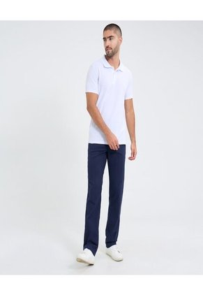 Polo Para Hombre Cuello Tejido Sin Bolsillo Color Blanco Marca Ostu #60110740