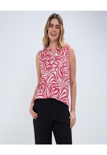 Blusa Para Mujer Manga Sisa Color Rojo Marca Ostu #40121068