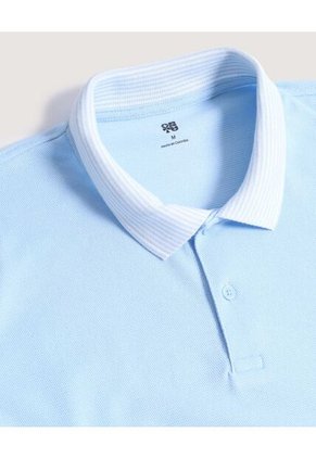 Polo  Para Hombre Cuello Tejido Sin Bolsillo Color Azul Marca Ostu #60110876