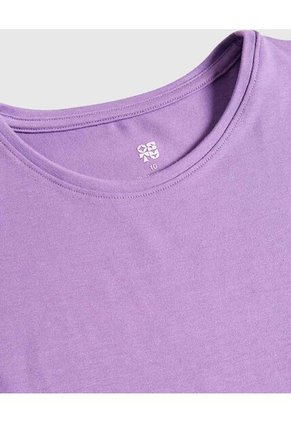Camiseta Infantil Niña Manga Corta Cuello Redondo Color Morado Marca Ostu #90090290