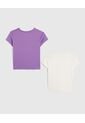 Camiseta Infantil Niña Manga Corta Cuello Redondo Color Morado Marca Ostu #90090290 de Ostu