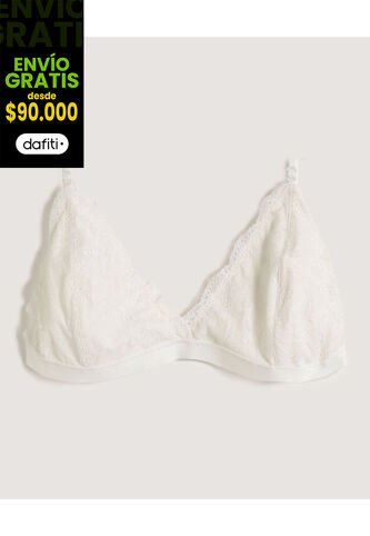 Bralette Para Mujer Encaje Color Marfil Marca Ostu #40810007 Ostu