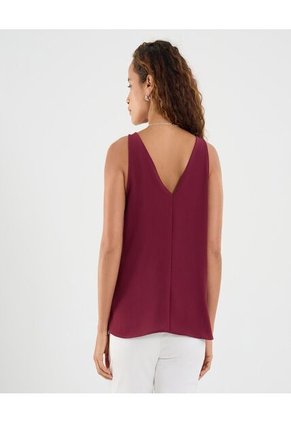 Blusa Para Mujer Manga Sisa Color Vino Marca Ostu #40121166