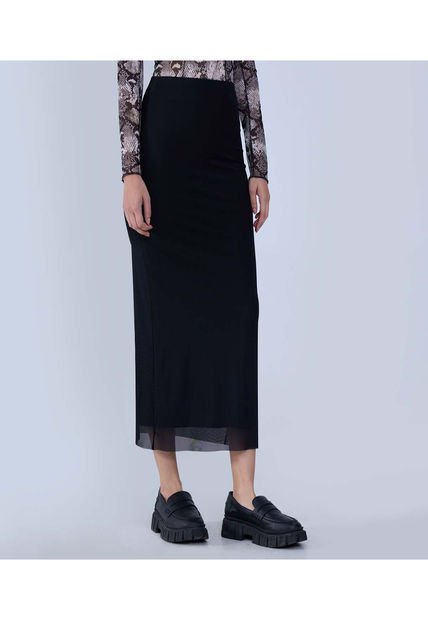 Falda Para Mujer Largo Color Negro Marca Ostu #40140158
