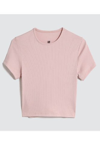 Crop Top Para Mujer Manga Corta Color Rosa Marca Ostu #40092152 Ostu