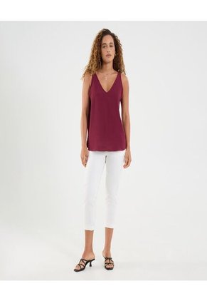 Blusa Para Mujer Manga Sisa Color Vino Marca Ostu #40121166