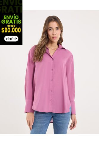 Camisa Para Mujer Manga Larga Color Morado Marca Ostu #40010329 Ostu