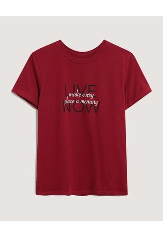 Camiseta  Para Mujer Manga Corta Cuello Redondo Color Vino Marca Ostu #40092845 Ostu