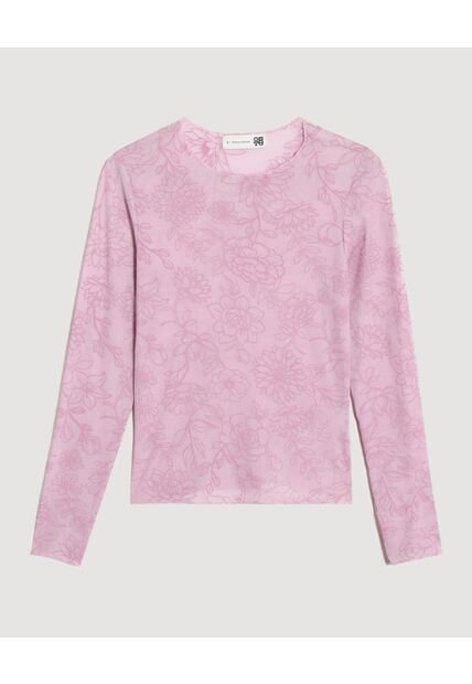 Camiseta  Para Mujer Manga Larga Cuello Redondo Color Rosa Marca Ostu #40092779